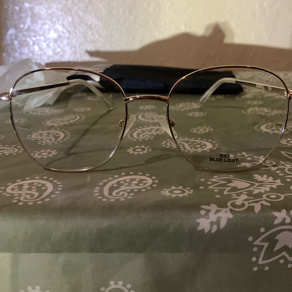 QUAY JEZABELL GOLD BLUE LIGHT OR RX PRESCRIPTION GLASSES
